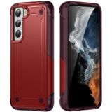 Voor Samsung Galaxy S22 + 5G 2 in 1 Soft TPU Hard PC Phone Case (Rood Rose Rood)