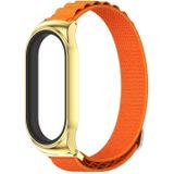Voor Xiaomi Mi Band 8 Mijobs CS Case Nylon ademende horlogeband (oranje goud)