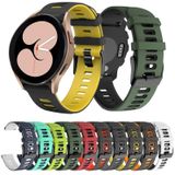 Voor Samsung Galaxy Watch 6 Classic 47 mm 20 mm tweekleurige siliconen horlogeband (zwart + geel)