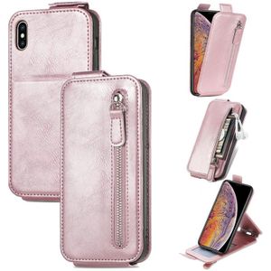 Zipper Wallet Vertical Flip Leather Phone Case voor iPhone XS Max