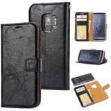 For Samsung Galaxy S9 Crazy Horse Texture Detachable Magnetic Back Cover Horizontal Flip Leather Case with Holder & Card Slots & Photo Frame & Wallet(Black)