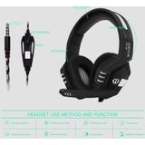 SADES AH-38 3.5mm Plug Wire-controlled E-sports Gaming Headset with Retractable Microphone  Cable Length: 2m(Black Silver)
