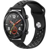 For Samsung Galaxy S3 / Galaxy Watch 46mm Vent Hole Silicone Watch Strap(Black)