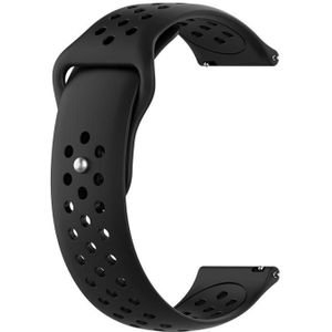 For Samsung Galaxy S3 / Galaxy Watch 46mm Vent Hole Silicone Watch Strap(Black)