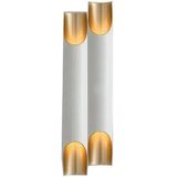warm light Modern Wall Lamp LED Aluminum Alloy Pipe Lighting  Style:Double-tube White