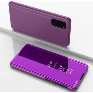 For Galaxy S20 Plated Mirror Horizontal Flip Leather Case with Holder(Purple)