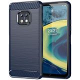 Voor Nokia XR20 Geborsteld Textuur Carbon Fiber TPU Telefoon Case (Blauw)