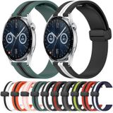 Voor Huawei Watch GT3 42 mm 20 mm opvouwbare magnetische sluiting siliconen horlogeband (oranje + zwart)