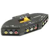 AV-33 Multi Box RCA AV Audio-Video Signal Switcher + 3 RCA Cable  3 Group Input and 1 Group Output System(Black)