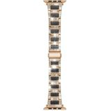 22mm metalen opaal horlogeband voor Apple Watch Series 7 41mm / 6 & SE & 5 & 4 40mm / 3 & 2 & 1 38mm (Rose Gold + Black)