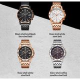 OCHSTIN 7257 mode stalen band multifunctioneel quartz herenhorloge (rosé goud zwart)