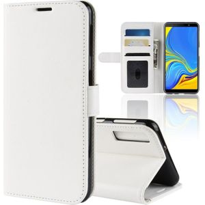 R64 Texture Single Fold Horizontal Flip Leather Case for Galaxy A7 (2018)  with Holder & Card Slots & Wallet(White)
