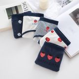 6 PCS Mid-waist Large-size Hip-wrapped Cotton Crotch Girl Student Briefs (Color:Dark Blue Full Version Strawberries Size:M)