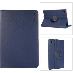 Voor Samsung Galaxy Tab A8 10.5 2021 X200 / X205 Enkay 360 Graden Rotatie Litchi Leather Smart Case (Dark Blue)