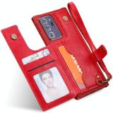 Shockproof Horizontal Flip Protective Case with Holder & Card Slots & Wallet & Photo Frame & Short Lanyard For Samsung Galaxy Note20 Ultra(Red)