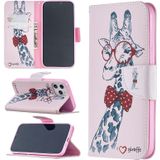 For iPhone 12 Pro Max Colored Drawing Pattern Horizontal Flip Leather Case with Holder & Card Slots & Wallet(Deer)