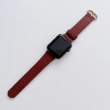 Klassieke gesp leder vervangende band horlogeband voor Apple Watch Series 7 45mm / 6 & SE & 5 & 4 44mm / 3 & 2 & 1 42mm (wijn rood)