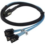 Mini SAS 36Pin SFF 8087 To 4 X 7P SATA Server  Cable Length: 50cm