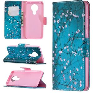 For Nokia 5.3 Colored Drawing Pattern Horizontal Flip Leather Case with Holder & Card Slots & Wallet(Plum Blossom)