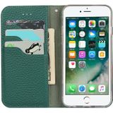 Litchi Texture Horizontal Flip Top Layer Cowhide Leather Case with Holder & Card Slots & Wallet & Strap & Wire Winder For iPhone 7 / 8 / SE 2020(Green)