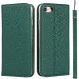 Litchi Texture Horizontal Flip Top Layer Cowhide Leather Case with Holder & Card Slots & Wallet & Strap & Wire Winder For iPhone 7 / 8 / SE 2020(Green)