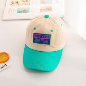 C0465 Letter Embroidery Pattern Spring Thin Children Baseball Cap Peak Cap Sunscreen Hat  Size: 48-52cm(Aqua green)