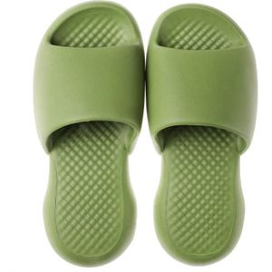 Female Super Thick Soft Bottom Plastic Slippers Summer Indoor Home Defensive Bathroom Slippers  Size: 39-40(Green)