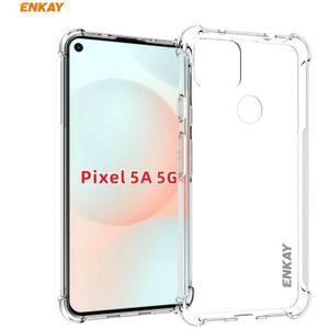 For Google Pixel 5A 5G Hat-Prince ENKAY Clear TPU Shockproof Case Soft Anti-slip Cover
