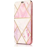 For Samsung Galaxy S21 5G Bronzing Plating PU + TPU Horizontal Flip Leather Case with Holder & Card Slot(Pink White)