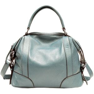 2P1006 Ladies Single-Shoulder Leather Messenger Bag  Colour: Lake Blue (L)
