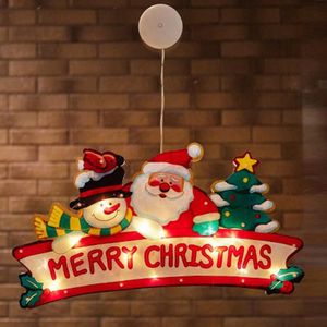 LED Shop Window Suction Cup Hanging Lights Christmas Decoration Lamp(Merry Christmas)
