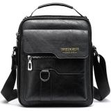 WEIXIER 8642 Men Business Retro PU Leather Handbag Crossbody Bag (Black)