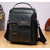 WEIXIER 8642 Men Business Retro PU Leather Handbag Crossbody Bag (Black)