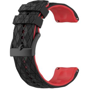 For Suunto 9 Baro 24mm Mixed-Color Silicone Watch Band(Black+Red)