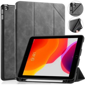 For iPad 10.2 inch DG.MING See Series Horizontal Flip Leather Case with Holder & Pen Holder(Grey)