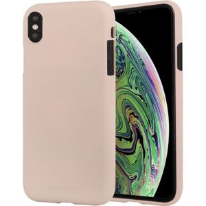 MERCURY GOOSPERY SOFT FEELING Liquid TPU Drop-proof Soft Protective Case for iPhone XS Max(Light Pink)