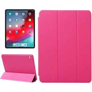 Horizontal Flip Solid Color Leather Case for iPad Pro 11 inch (2018)  with Three-folding Holder & Wake-up / Sleep Function (Magenta)