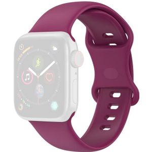 Silicone Replacement Watchbands  Size: Small Code For Apple Watch Series 7 & 6 & SE & 5 & 4 44mm  / 3 & 2 & 1 42mm(Red Wine)