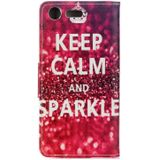 For Sony Xperia XZ1 Compact Gorgeous KEEP CALM and SPARKLE Words Pattern Horizontal Flip Leather Case with Holder & Card Slots & Wallet