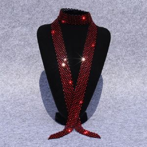 Rode diamant op zwarte vrouwen lovertjes Rhinestone Bow tie Dance Costume accessoires