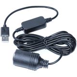 5V Turn 12V USB To Cigarette Lighter Socket Female Head Driving Recorder Mobile Power Cord  Specification: 3m