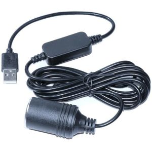 5V Turn 12V USB To Cigarette Lighter Socket Female Head Driving Recorder Mobile Power Cord  Specification: 3m