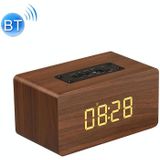 W5C Subwoofer Wooden Clock Bluetooth Speaker  Support TF Card & 3.5mm AUX(Brown Wood)