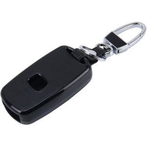 Car Auto PU Leather Fold Three Buttons Luminous Effect Key Ring Protection Cover for CRV(Black)