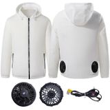 Outdoor Cooling Sun Protection Work Clothes with Fan  Size:M(White)