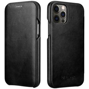 Icarer First Layer Cowhide Horizontale Flip Phone Case voor iPhone 12 Pro Max
