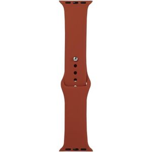 For Apple Watch Series 6 & SE & 5 & 4 40mm / 3 & 2 & 1 38mm Silicone Watch Replacement Strap  Long Section (Men)(Saddle Brown)