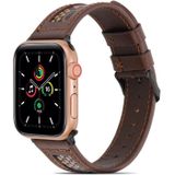 Echt leer + GD breien horlogeband voor Apple Watch Series 7 41mm / 6 & SE & 5 & 4 40mm / 3 & 2 & 1 38mm