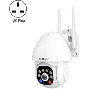 SriHome SH039B 3MP geluid en licht alarm IP66 Waterdichte koepelcamera  uk -plug