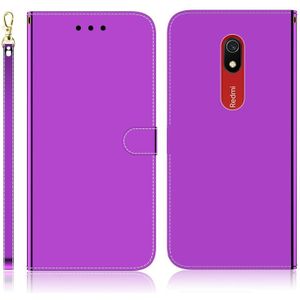 For Xiaomi Redmi 8A Imitated Mirror Surface Horizontal Flip Leather Case with Holder & Card Slots & Wallet & Lanyard(Purple)